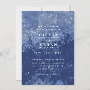 Invitations de mariage d'hiver bleu