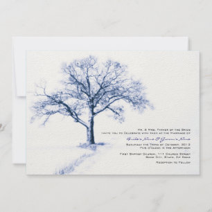 Invitations de mariage d'hiver bleu et blanc