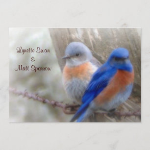 Invitations de mariage d'oiseau bleu