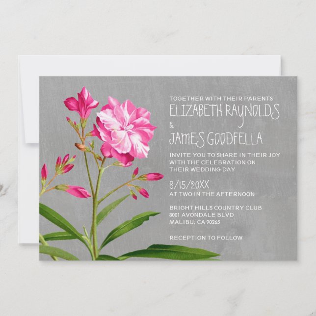Invitations de mariage d'Oleander (Devant)
