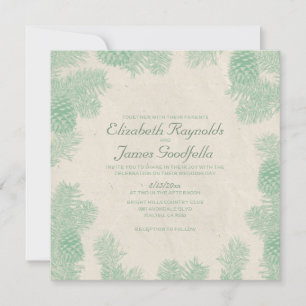 Invitations de mariage du cône de pin blanc