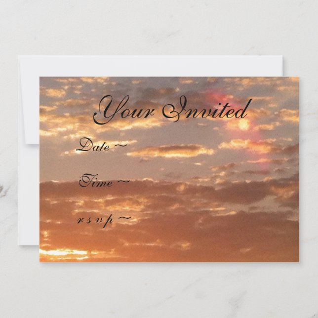 Invitations de mariage du coucher du soleil (Devant)