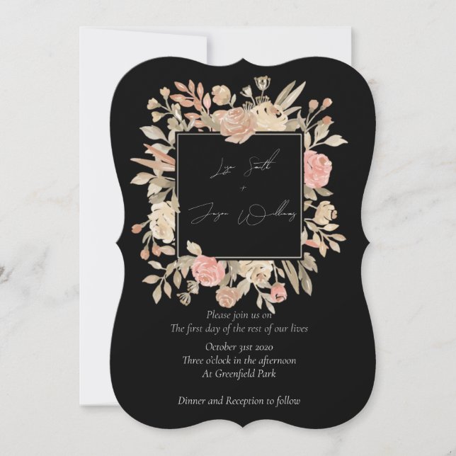 Invitations de mariage Dusty Rose Boho (Devant)