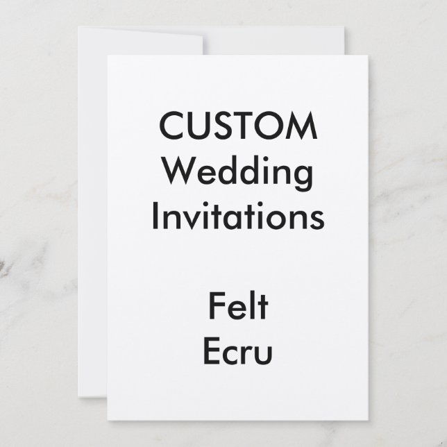 Invitations de mariage ECRU FELT personnalisées 5" (Devant)