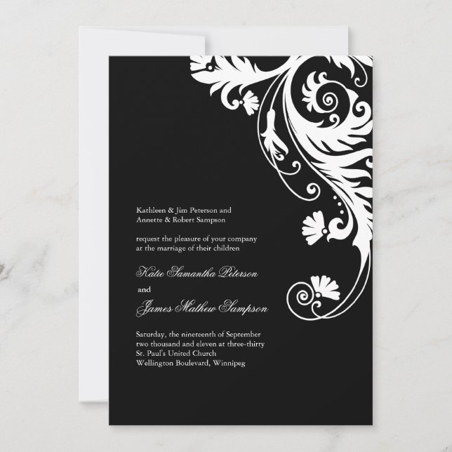 Invitations de mariage élégantes (Devant)