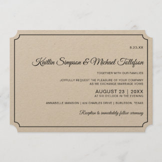 Invitations de mariage élégantes à la frontière de