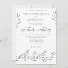 Invitations de mariage élégantes Grey Floral