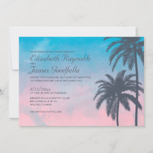 Invitations de mariage élégantes pour palmiers