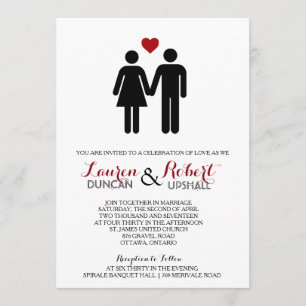 Invitations de mariage en couple modernes