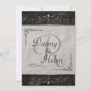 Invitations de mariage en noir et blanc organisées