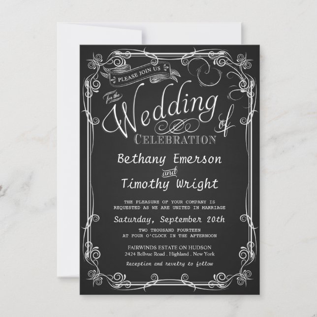 Invitations de mariage en tableau de bord (Devant)
