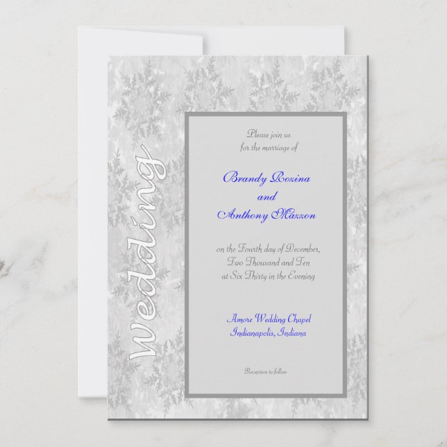 Invitations de mariage Flammes de neige d'hiver Im (Devant)