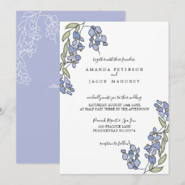 Invitations de mariage floral à la Wisteria dessin