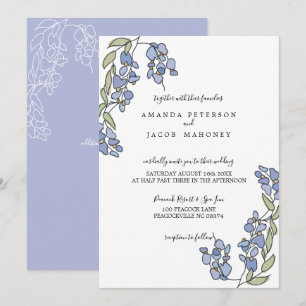 Invitations de mariage floral à la Wisteria dessin