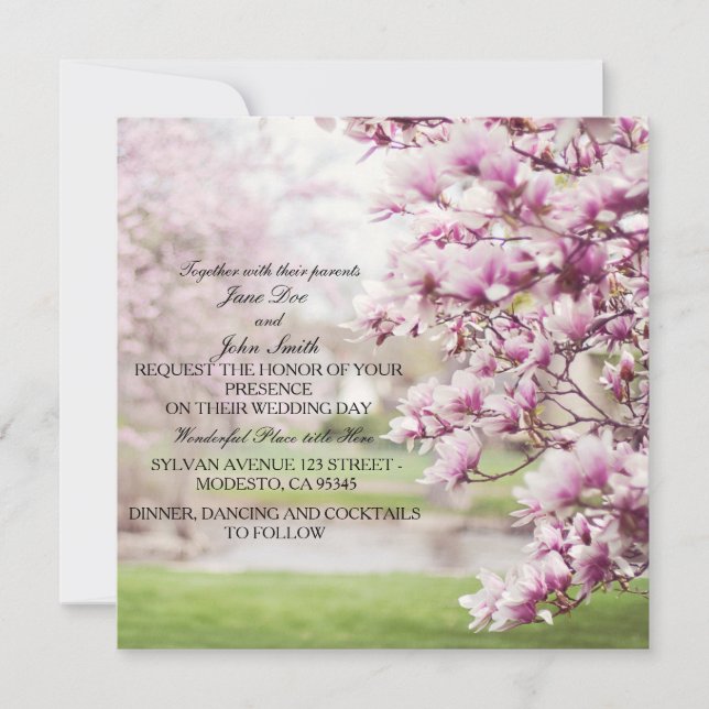 Invitations de mariage floral au printemps (Devant)
