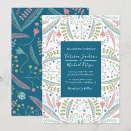 Invitations de mariage floral broderie