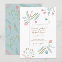 Invitations de mariage floral broderie