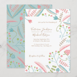 Invitations de mariage floral broderie
