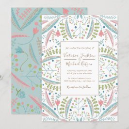 Invitations de mariage floral broderie