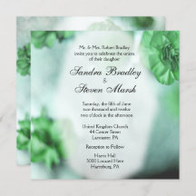 Invitations de mariage floral vert