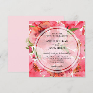 Invitations de mariage floral Watercolor