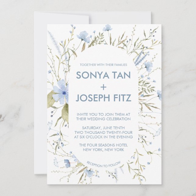 Invitations de mariage florales (Devant)