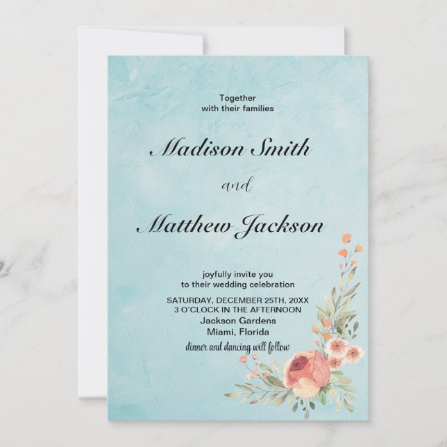 Invitations de mariage florales (Devant)