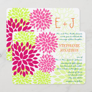 Invitations de mariage florales modernes Chrysanth