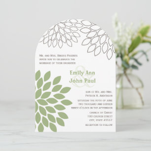 Invitations de mariage florales modernes Chrysanth