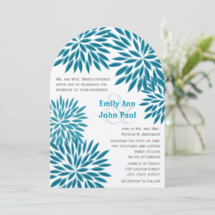 Invitations de mariage florales modernes Chrysanth
