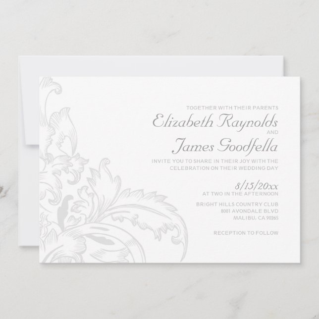 Invitations de mariage florissantes (Devant)