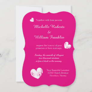 Invitations de mariage Fuchsia   couleur rose néon