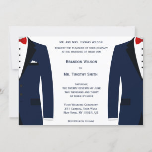 Invitations De Mariage Gay Bleu Et Blanc Personnal
