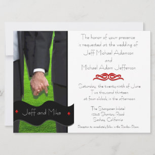 Invitations de mariage gay personnalisées dans deu