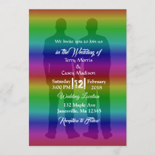 Invitations de mariage Gay pride Rainbow