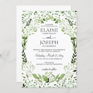 Invitations de mariage Glam Greenery
