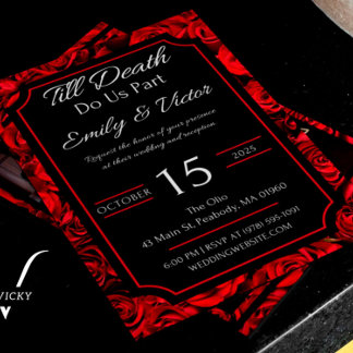 Invitations de mariage gothique Rose personnalisab