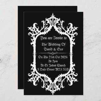 Invitations de mariage gothique simples