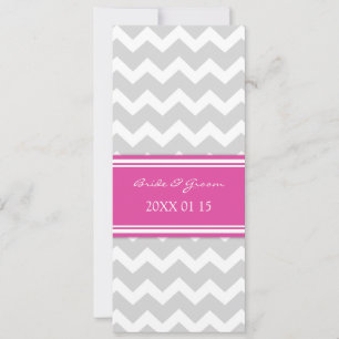 Invitations de mariage Gray Hot Pink Chevron