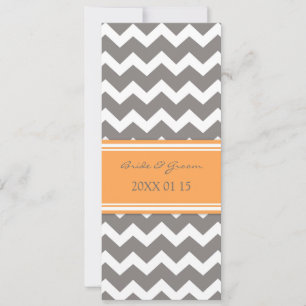 Invitations de mariage Grey Orange Chevron