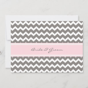 Invitations de mariage Grey Pink Chevron