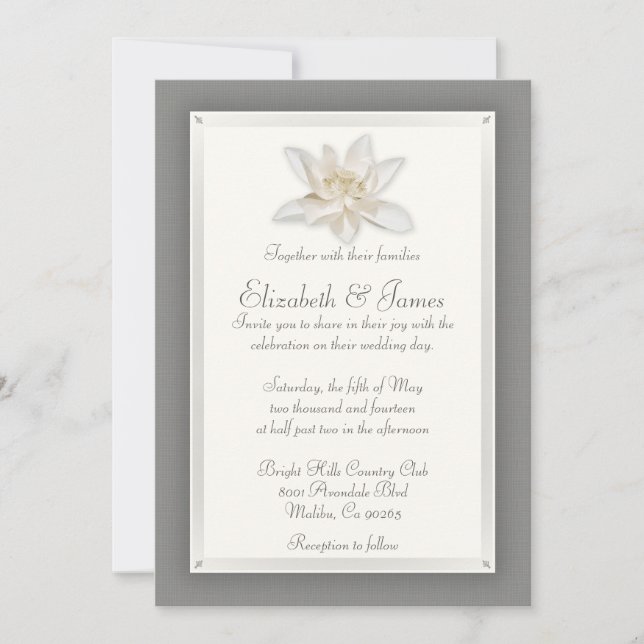 Invitations de mariage gris (Devant)
