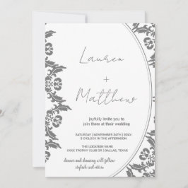 Invitations de mariage gris blanc