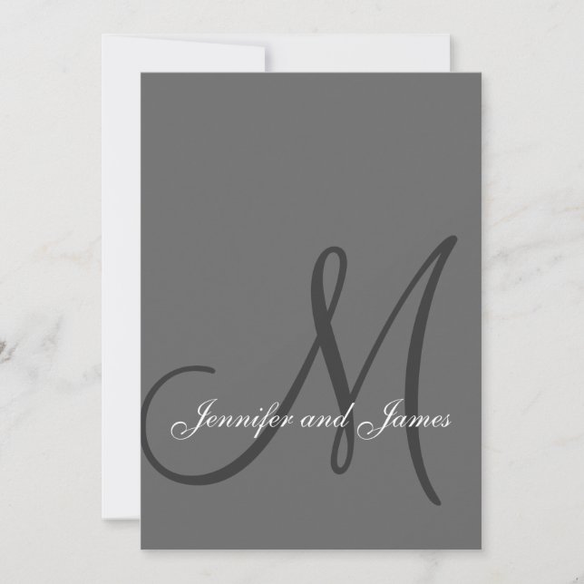Invitations de mariage gris élégantes (Devant)