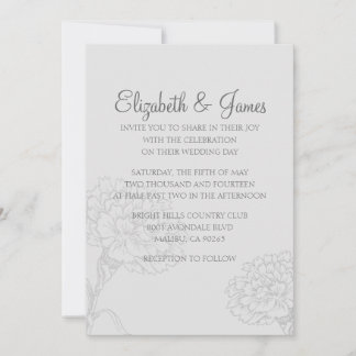 Invitations de mariage gris et moderne personnalis