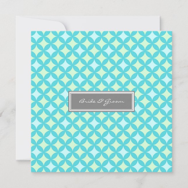 Invitations de mariage Gris Turquoise Monnaie Moti (Devant)