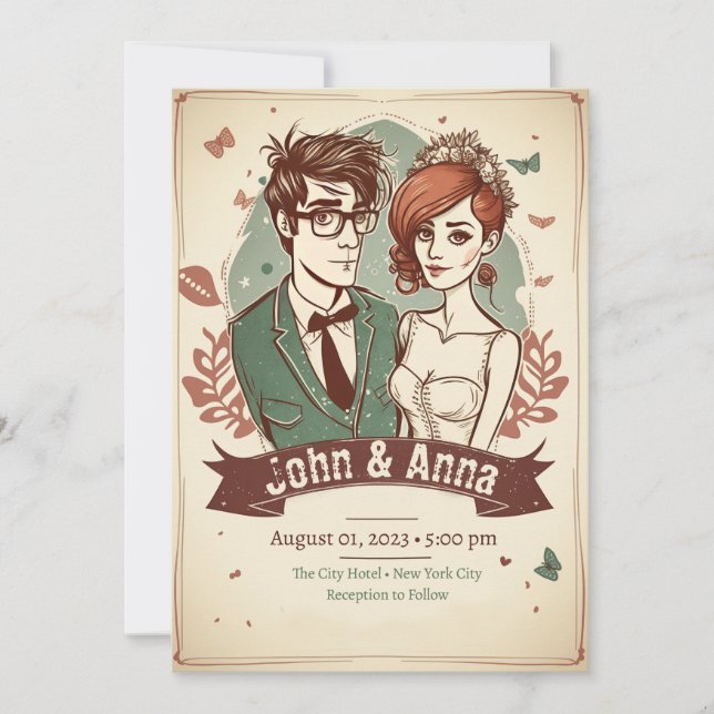 Invitations de mariage irrégulières, invitations d (Devant)