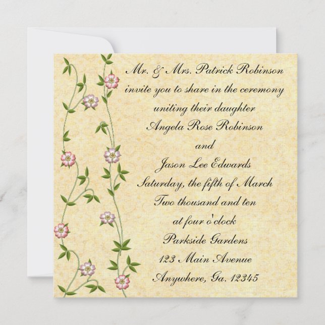 Invitations de mariage ivoiriennes florissantes (Devant)