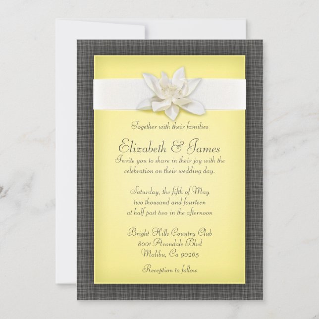 Invitations de mariage jaune (Devant)