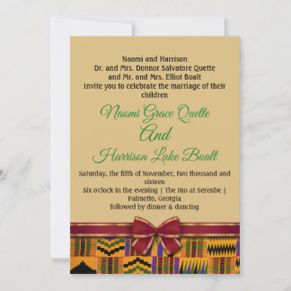Invitations de mariage Kente et enregistrer les ca